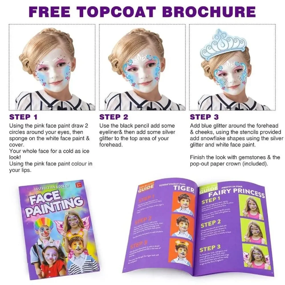 Face Paint Kit for Kids - 94 PCS Professional Face Body Painting Kits w/Stencils